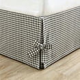 thumbnail image 1 of Lace Up Checkered Bed Skirt Dustproof Box Spring Cover with Apron Skirt, Plaid Bed Base Cover Protector for Bed Frame, 1 of 5