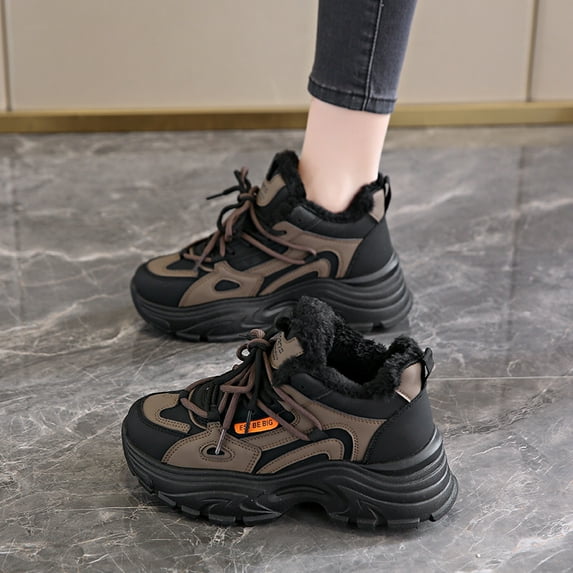 Lace Up Chunky Casual Sneakers (7.5, MultiBlack)