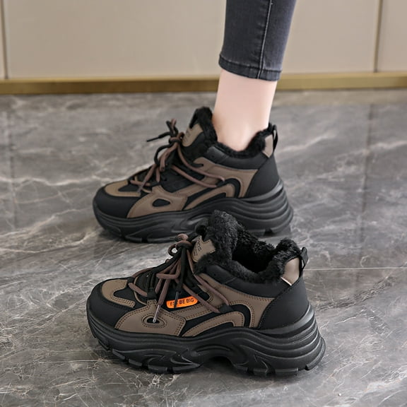 Lace Up Chunky Casual Sneakers (8.5, MultiBlack)