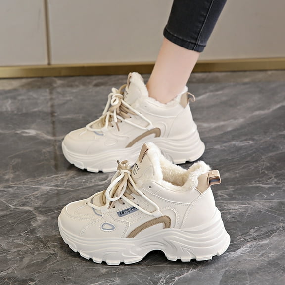 Lace Up Chunky Casual Sneakers (9.5, MultiBeige)