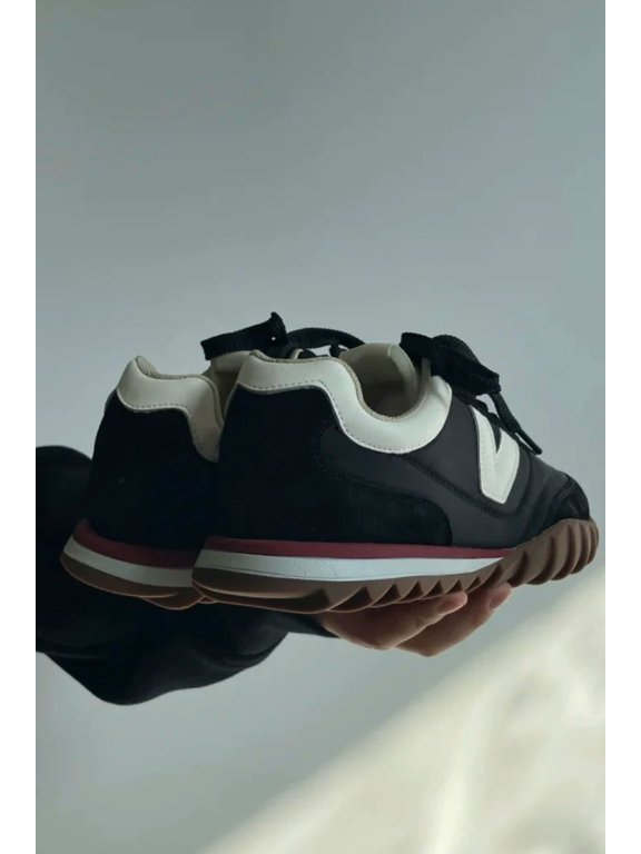 Lace Up Contrast Flat Sneakers