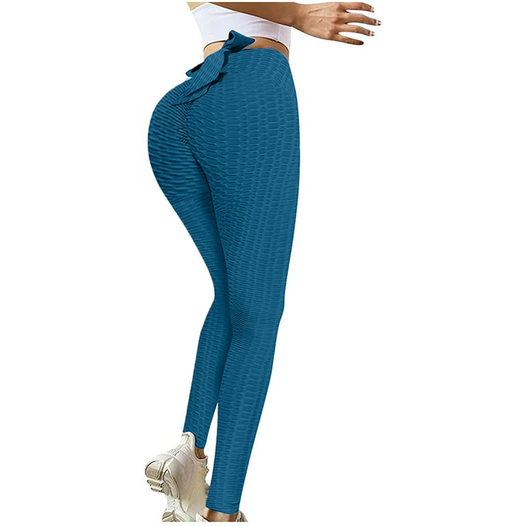 Lace-Up Leggings for Women High Waisted Tummy Control Workout Running Yoga  Pants Scrunch Textured Butt Lifting Tights 