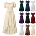 thumbnail image 1 of Lace Up Renaissance Dress Women Medieval Costume Victorian Dresses Peasant Gothic Fairy Witch Wedding Dress, 1 of 7