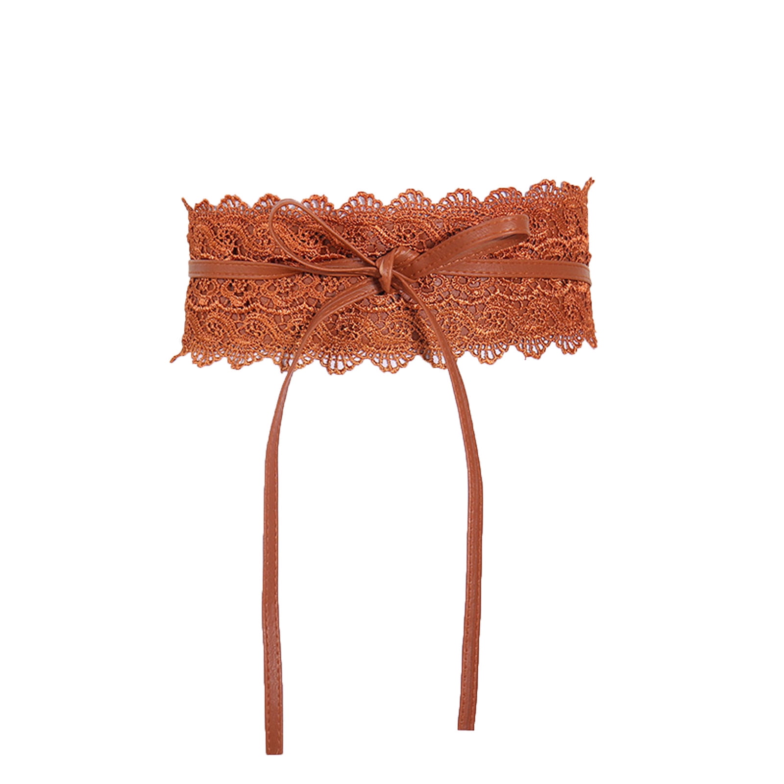 Lace Up Waist Belt Leather Corset Belt Tie Wrap Bowknot 
