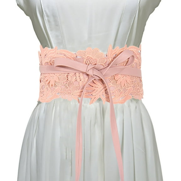 Lace Up Waist Belt Leather Corset Belt Tie Wrap Bowknot Waistband For Women