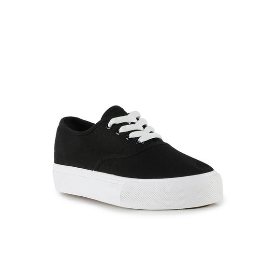 Lace Up Women's Canvas Sneakers in Black