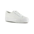 thumbnail image 1 of Lace Up Women's Canvas Sneakers in White, 1 of 3