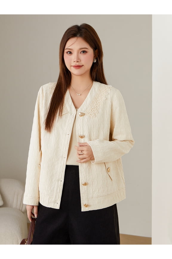 Lace V-neck thin coat
