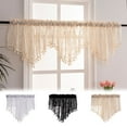 thumbnail image 1 of Lace Valance Window Swag - Sheer Tassel Drapes, Polyester Beige Curtain, Decorative Kitchen Living Room Decor, Hygienic Easy-care Design, Topliu, 1 of 9