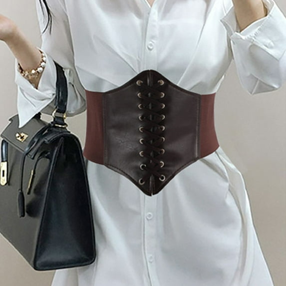 Lace Up Waspie Corset Belts For Women Elastic Waist Belt Tied Retro Wide Belt Elvin Wench Corset Reversible Belt Screws Belt Men Dress Belts for Men Automatic Buckle Travel Belt Y3 Belt Adjustable