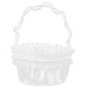 Handheld Elegant Lace Wedding Basket with Floral Decorations, Perfect for Weddings, Bridal Showers, and Special Events