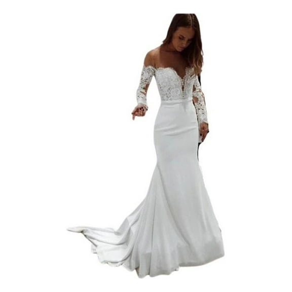 Lace Wedding Dress for Women Open Back Vintage 2022