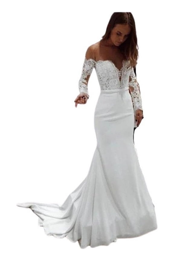 Lace Wedding Dress for Women Open Back Vintage 2022