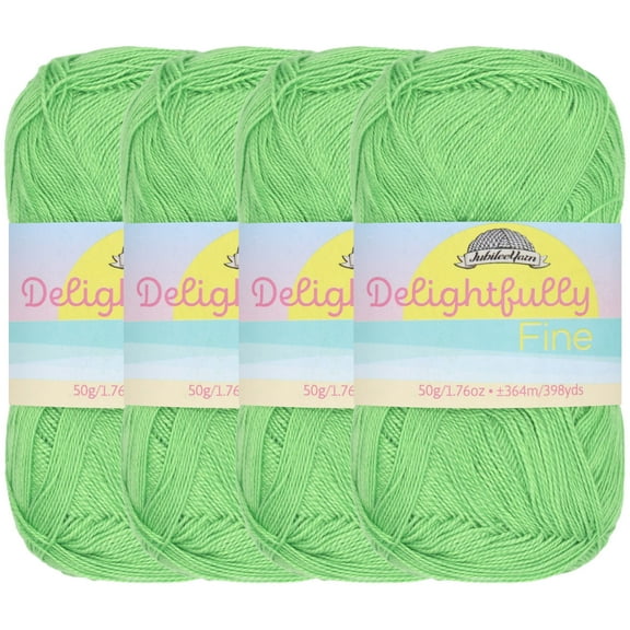 Lace Weight Tencel Yarn - Delightfully Fine - 60% Bamboo 40% Tencel Yarn - 4 Skeins - Col 06 Green Hill
