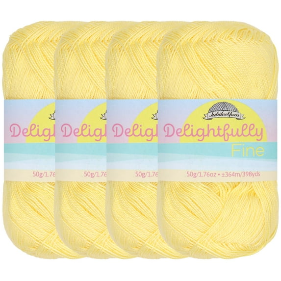 Lace Weight Tencel Yarn - Delightfully Fine - 60% Bamboo 40% Tencel Yarn - 4 Skeins - Col 14 Pastel Yellow