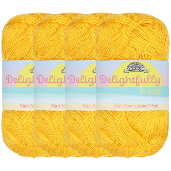 Lace Weight Tencel Yarn - Delightfully Fine - 60% Bamboo 40% Tencel Yarn - 4 Skeins - Col 220 Daisy Yellow