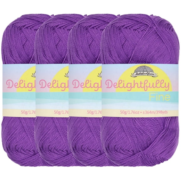 Lace Weight Tencel Yarn - Delightfully Fine - 60% Bamboo 40% Tencel Yarn - 4 Skeins - Col 28 Purple