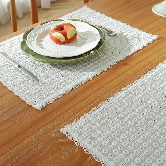 Lace White Table Runner Vintage Hollow Long Table Runners Doilies Dresser Scarf Placemat for Tea Party Dining Table Centerpiece Decor Wedding Party Decorations