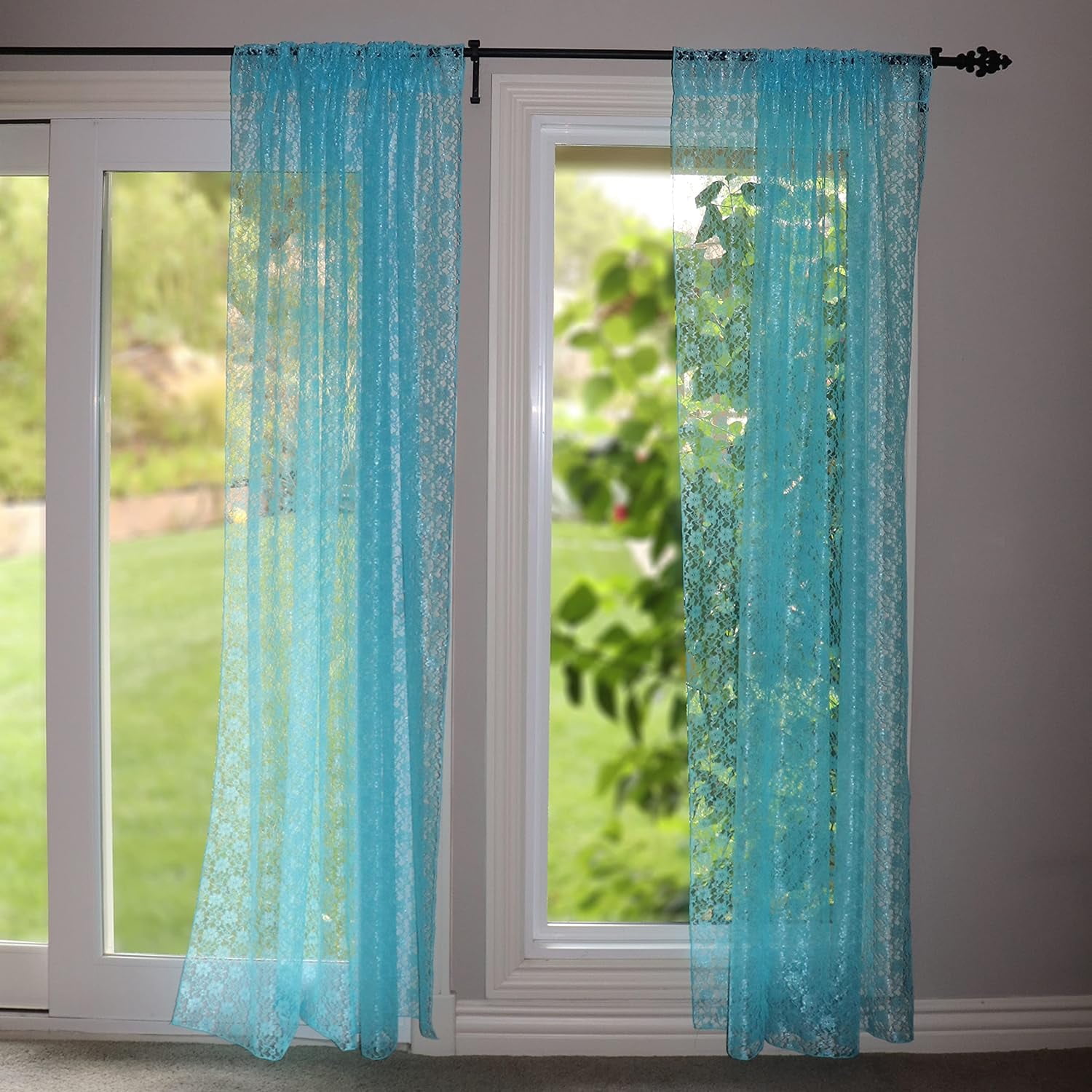 Window Lace Lace Window Curtain Panel Sheer Lace Bedroom Kitchen Dining Room ...
