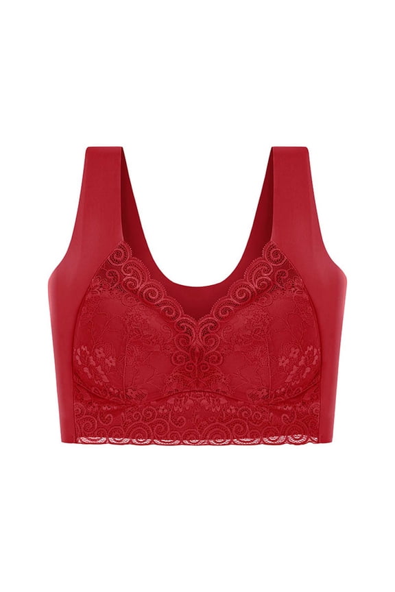 Lace Wireless Bra for Women Full Coverage Push Up Comfort Sleep Bra Plus Size Seamless Bralette