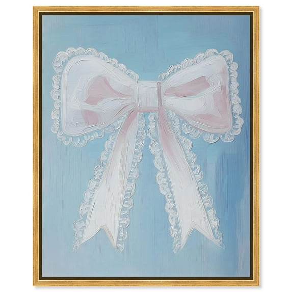 Lace and Ribbon Canvas Print Fashion Art by Art Remedy, Gold Frame, 30 x 36
