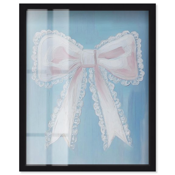 Lace and Ribbon Shadowbox Print Fashion Art by Art Remedy, Black Frame, 24 x 30