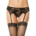 thumbnail image 1 of Lace garterbelt and g-string (Stocking not included) 7707-BLACK, 1 of 2