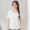 thumbnail image 1 of Lace square neck puff sleeve top, 1 of 13