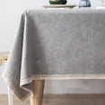 thumbnail image 1 of Lace tablecloth, rectangular farmhouse tablecloth decorated with woven tablecloth-grey, 1 of 6
