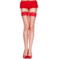 thumbnail image 1 of Lace top diamond net spandex thigh hi 4925-Red, 1 of 4