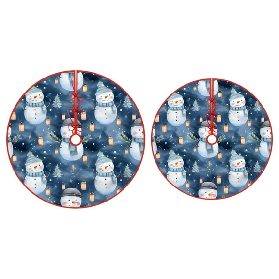 Lace-up Christmas Tree Skirt 35Inch, Christmas Tree Mat Decorations for Christmas Trees