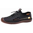 thumbnail image 1 of Lace-up Hollow Out Business Loafers for Men's Round top Low Top Leather Casual Sandal Shoes Slip On Flat Heel Soft Sole Oxfords, 1 of 5