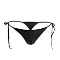 thumbnail image 1 of Lace up Thongs for Men G-string Bulge Pouch Low-Waist T-back Underwear Briefs Silk Bikini Tie Side G String T Back, 1 of 5