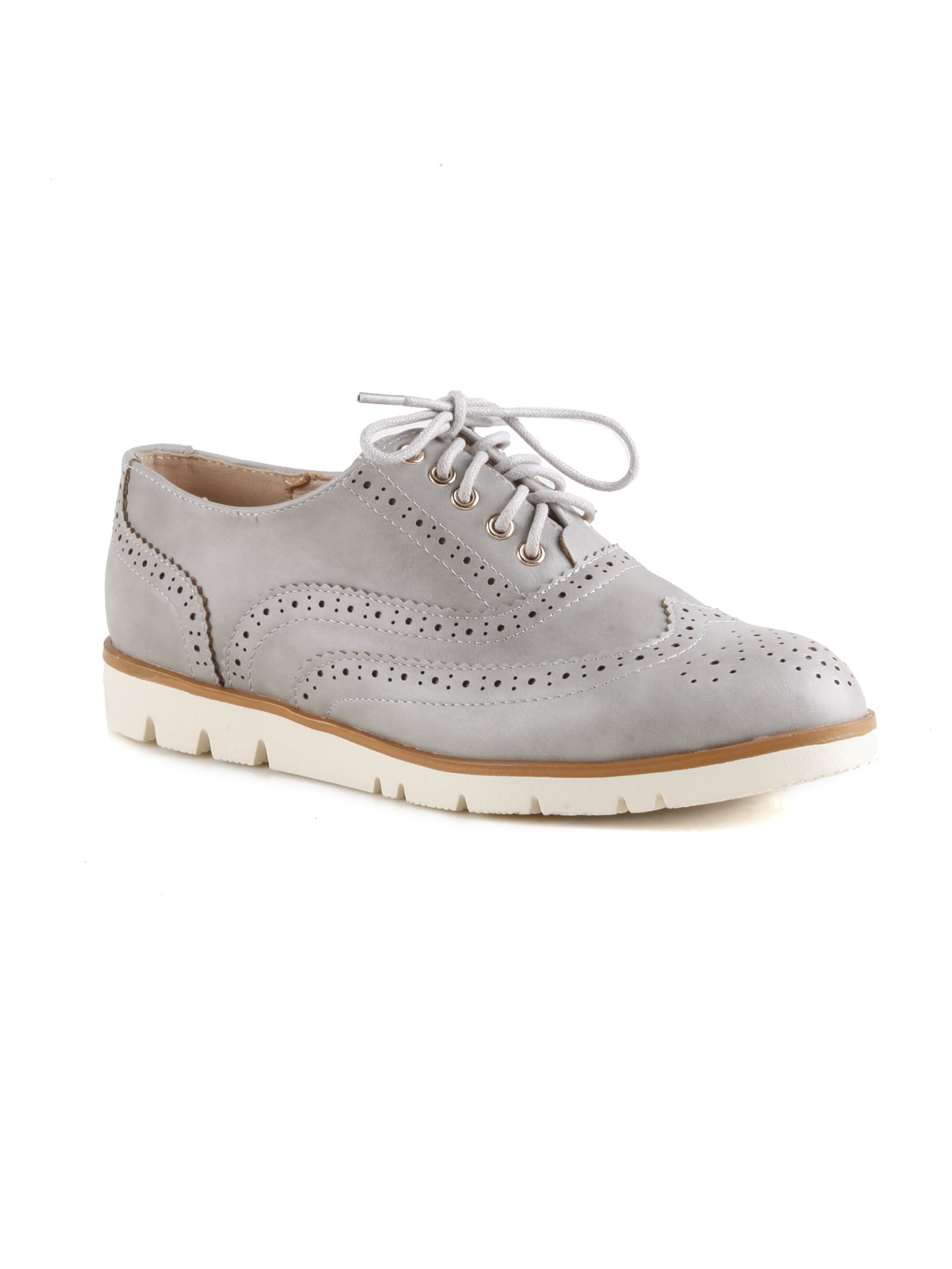 Lace-up Women's Oxfords in Grey - Walmart.com