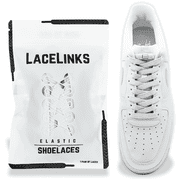 LaceLinks Elastic Shoelaces – Stretchy Shoelaces for Adults & Kids, Sneakers, Running and Casual Shoes (White)