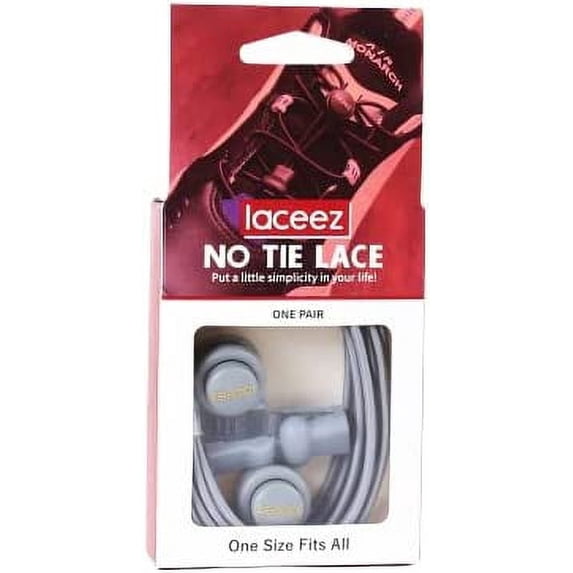 Laceez Lock and Run, No Tie shoelaces, Elastic round laces, One size fit all (Gray)