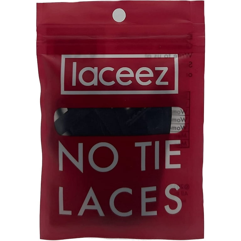 Laceez No Tie Shoe Laces for Adults, Pair of Black Elastic Shoe