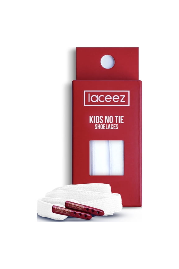 No Tie Shoe Laces for Kids, Single Pack - Elastic Shoe Laces for Toddlers, Sports Shoes, Sneakers Comfort & Smart look (White, Medium)