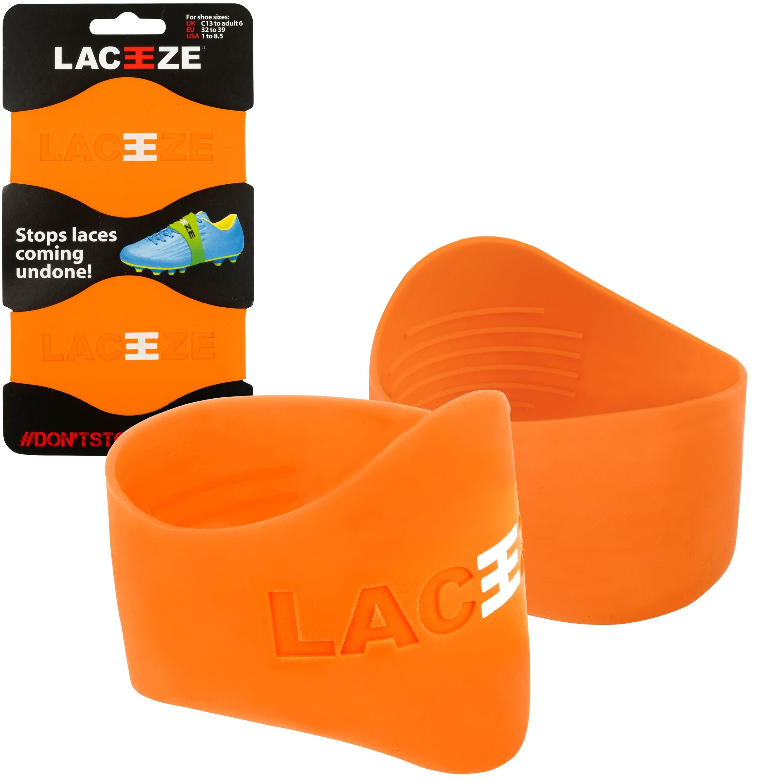 Laceeze Soccer Shoe Lace Bands Silicon Laces Cover for Cleats and Sport Shoes Size 1 8.5