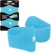 Laceeze Soccer Shoe Lace Bands Silicon Laces Cover for Cleats and Sport Shoes Size 9 and up Blue 1 Pair