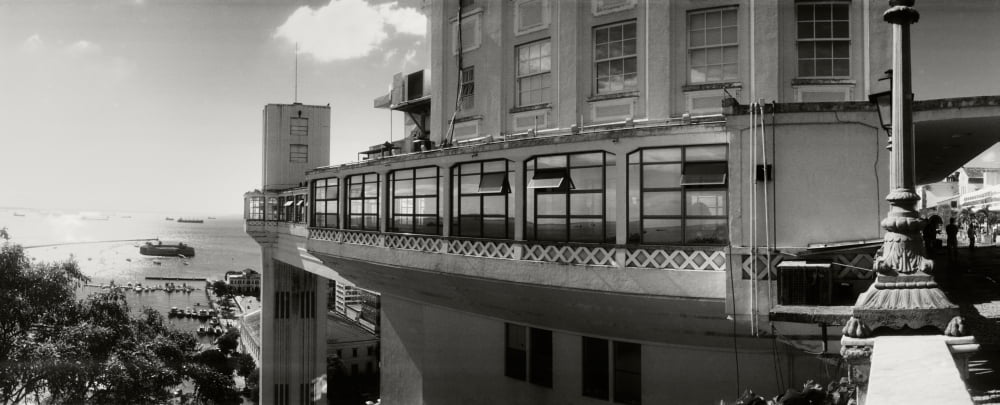 Lacerda Elevator on the coast Pelourinho Salvador Bahia Brazil Canvas Art - Panoramic Images (27 x 9)