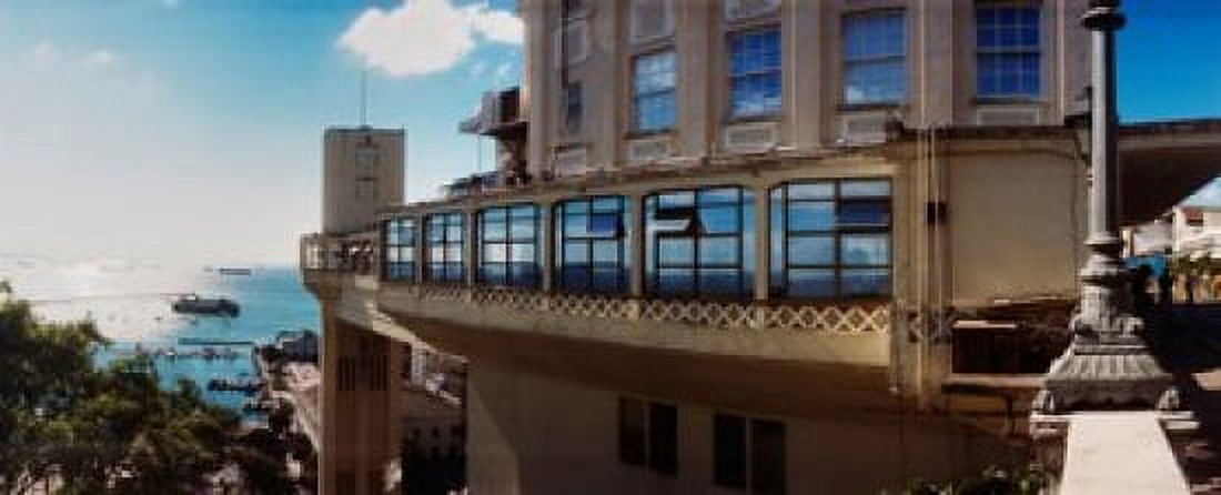 Lacerda Elevator on the coast Pelourinho Salvador Bahia Brazil Canvas Art - Panoramic Images (30 x 12)