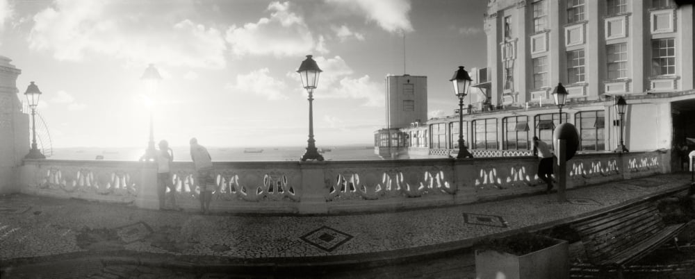 Lacerda Elevator on the coast at sunset Pelourinho Salvador Bahia Brazil Canvas Art - Panoramic Images (36 x 12)
