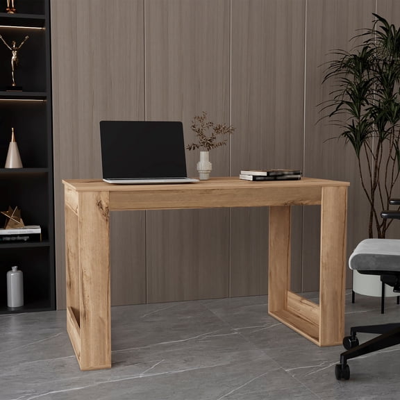 Lacey Smokey Oak Compact Computer Desk with Shelf