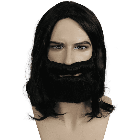 Morris Costumes LW300BK Biblical Wig & Beard Set for Men - Black