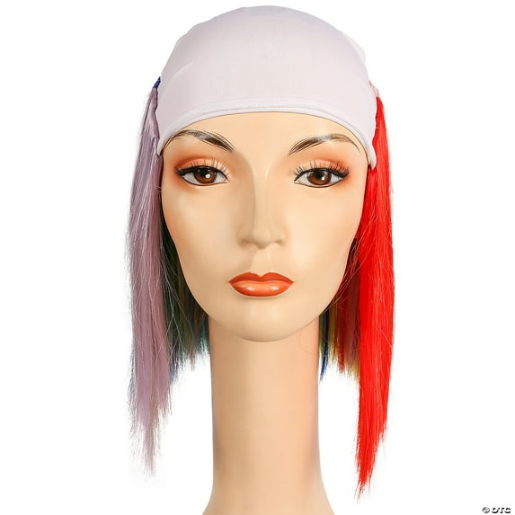Lacey Wigs LW357RB Clown Bald Straight Wig, Rainbow