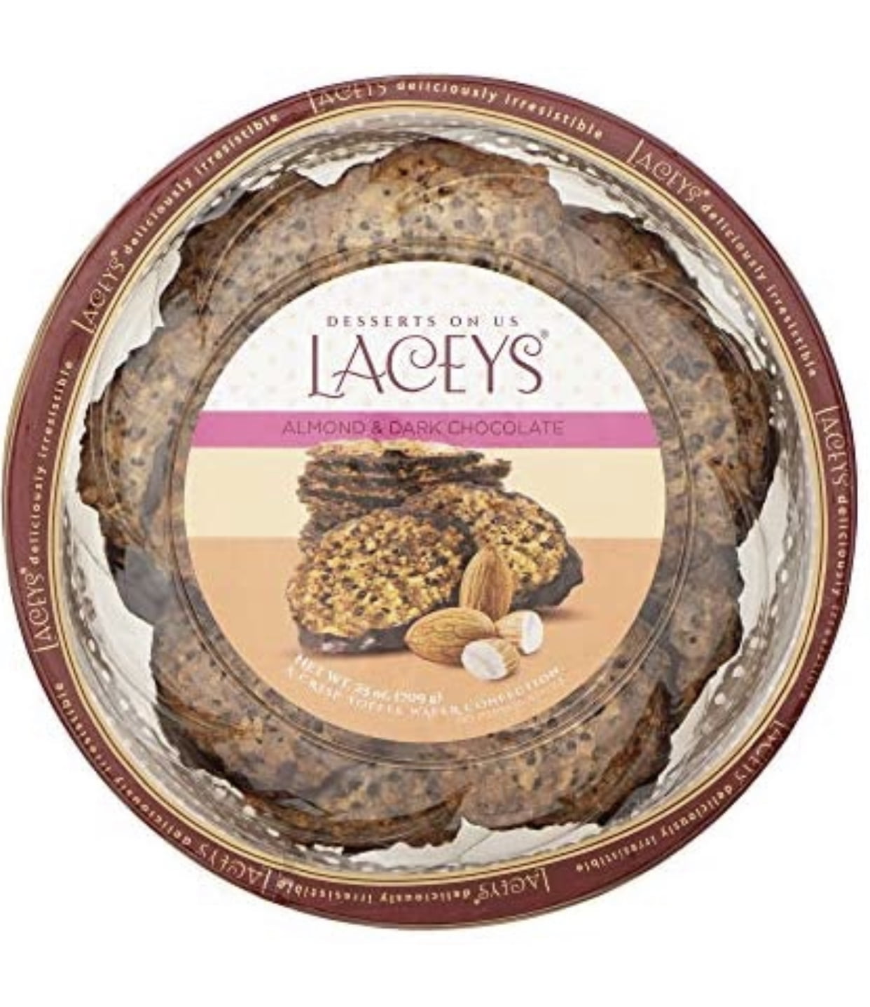 Laceys Almond and Dark Chocolate Crisp Toffee Wafer Cookies