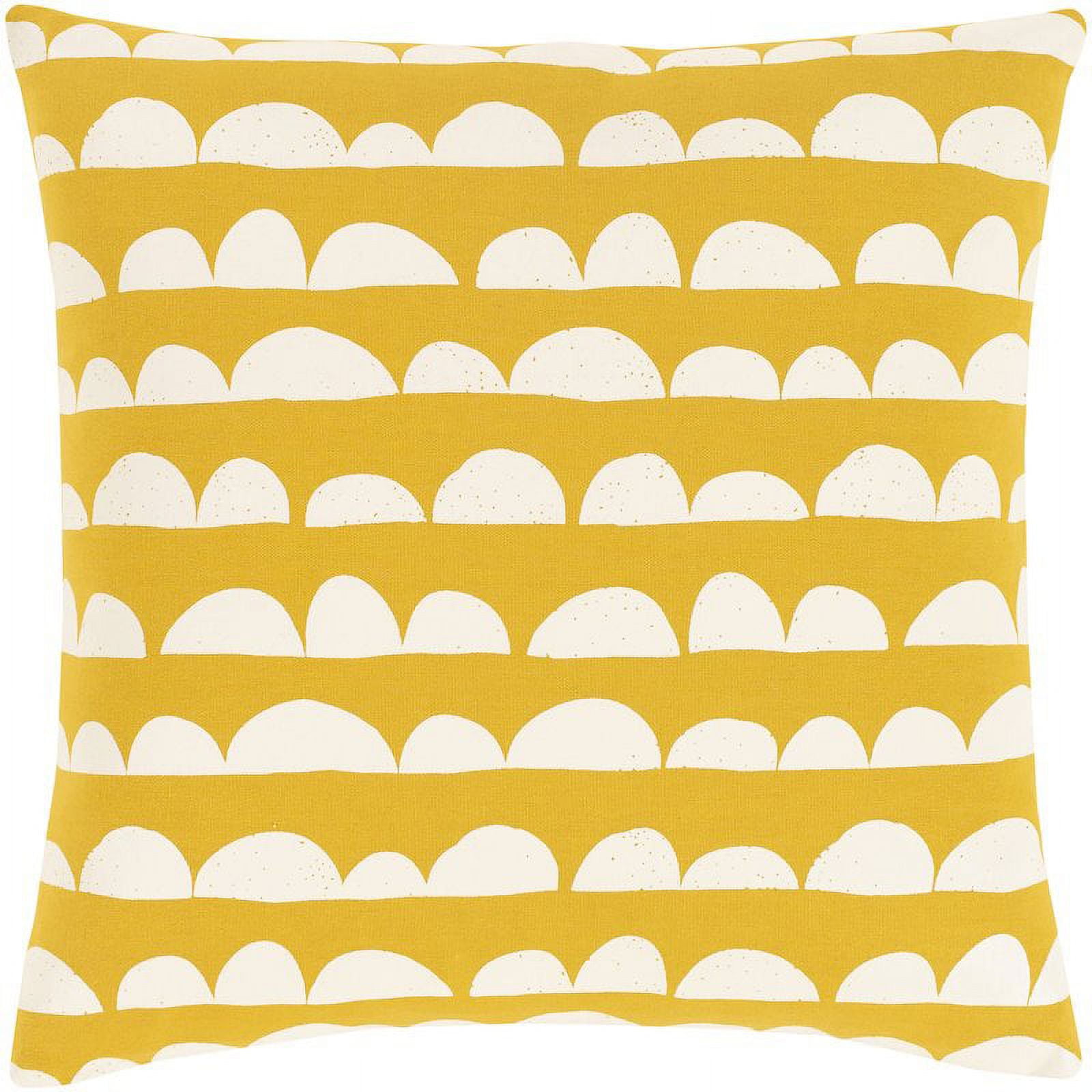 Lachen LHN-002 18"H x 18"W Square Pillow Cover in Bright Yellow and Cream