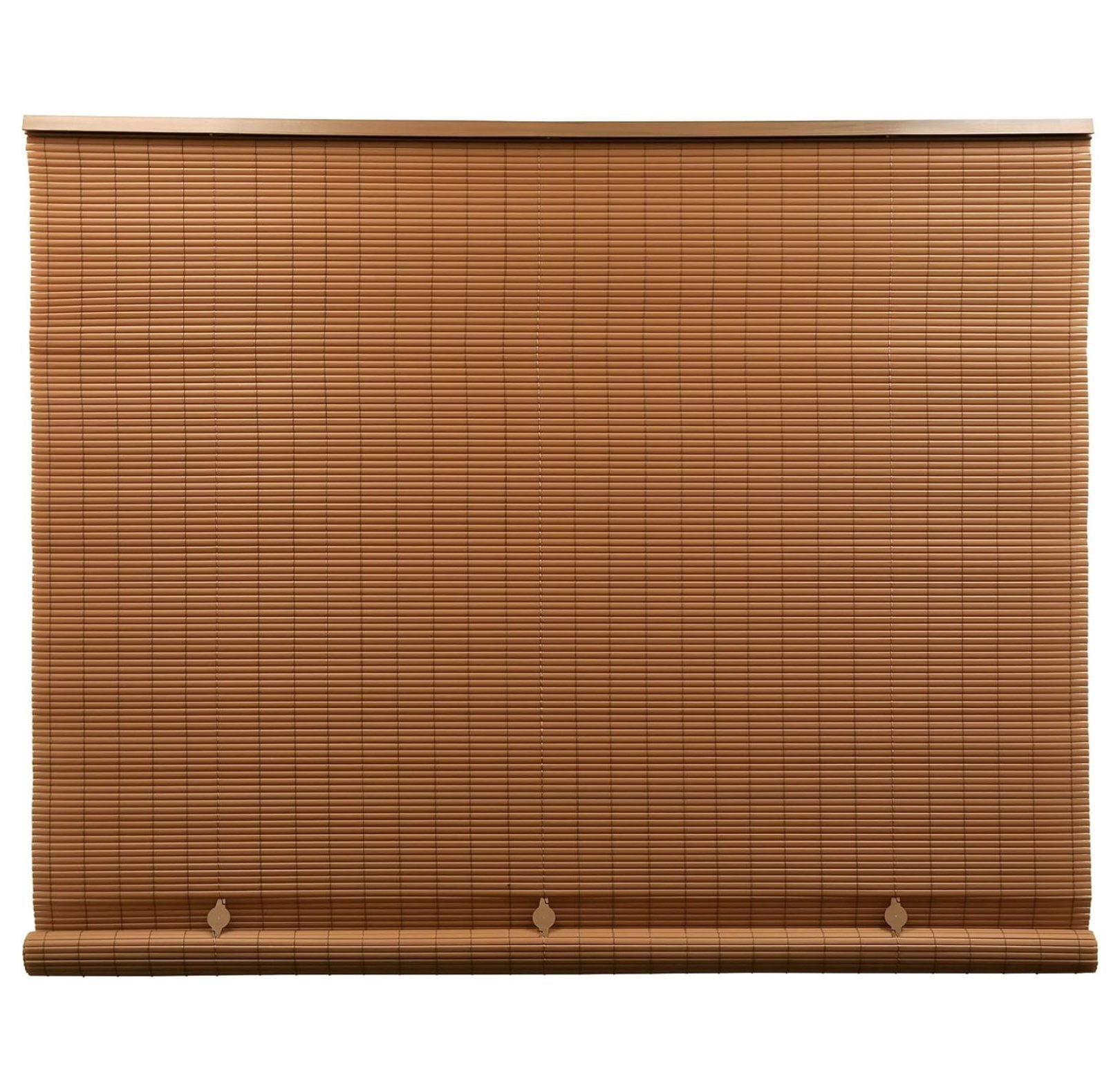 Lachk Cordless Outdoor Shades for Porch, Patio & Windows - Waterproof PVC Blinds for Indoor & Outdoor - Roll-Up Patio Privacy Screen for Diffuse Sunlight - Woodgrain - 36" W x 72" L - (3321236)