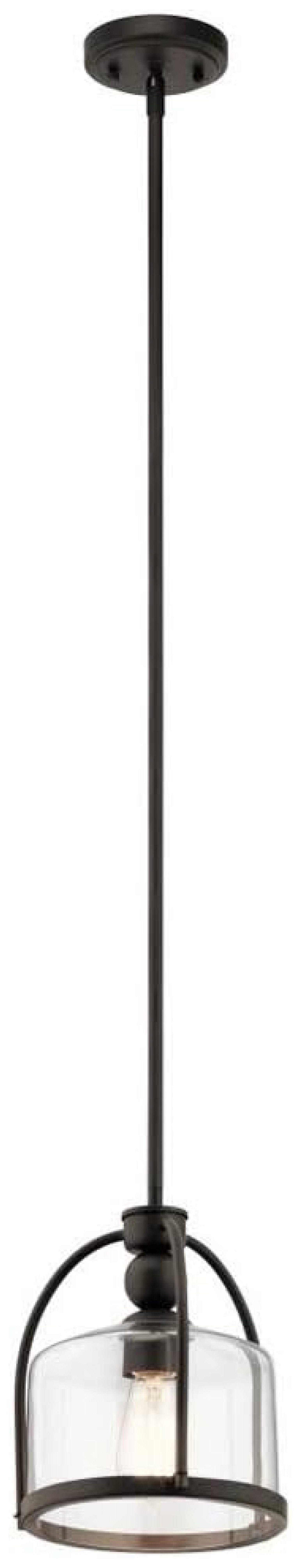 Mini Olde Bronze Glass Incandescent Pendant Light